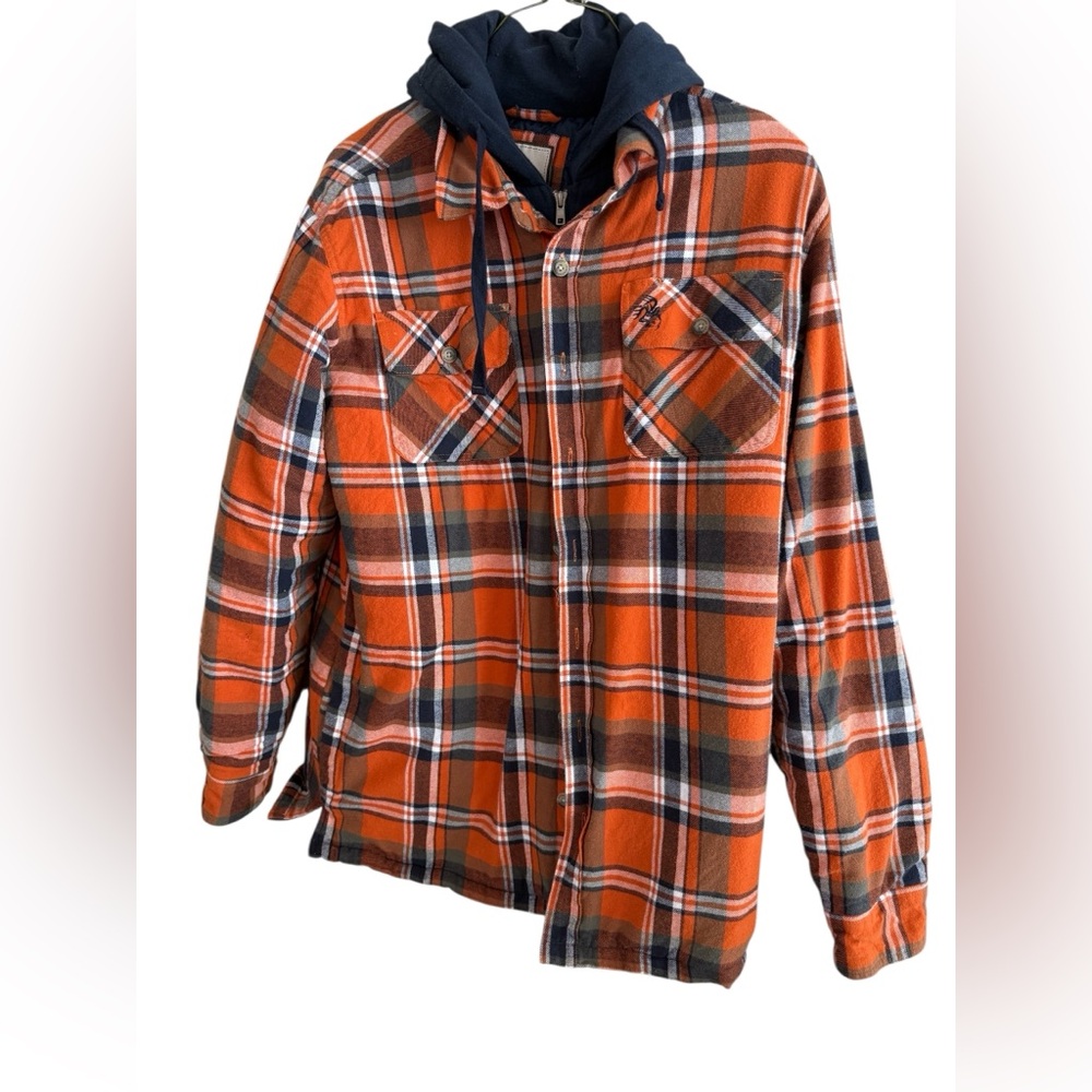 Legendary Whitetails Blue and Orange Plaid Shirt